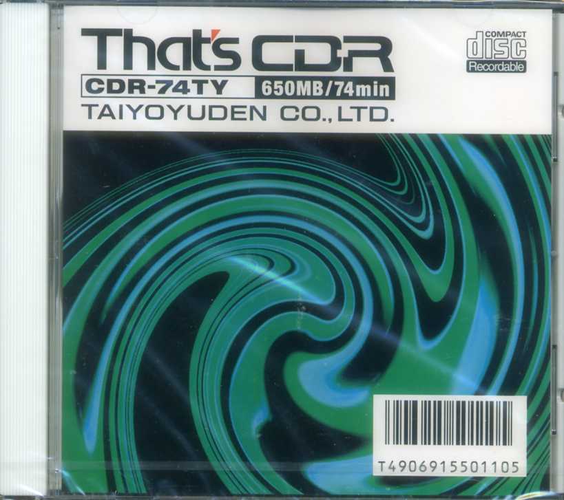 低速メディア 太陽誘電 That's データ用CD-R 650MB/74min CDR-74TY 原産国 日本 未開封拍卖