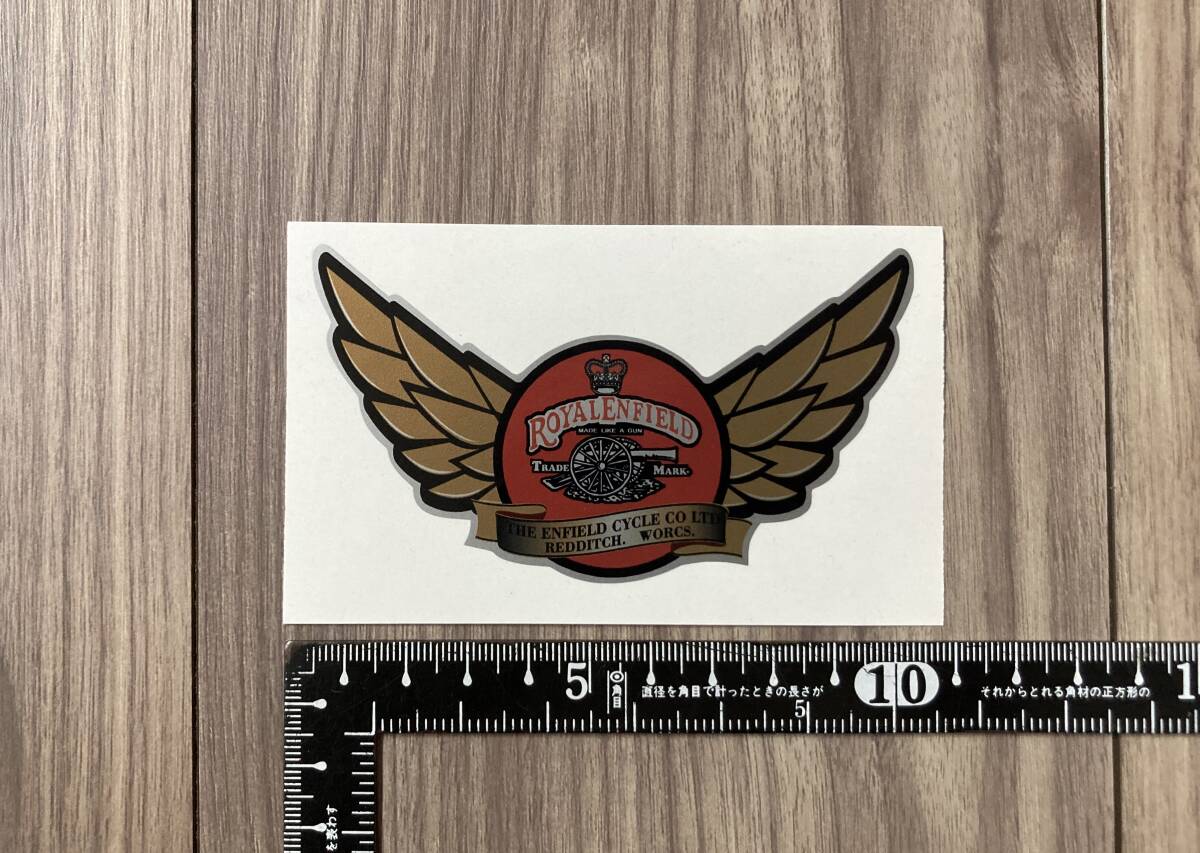 送料無料 Royal Enfield Winged ロイヤルエンフィールド ウィング カッティング ステッカー 100mm x 55mm拍卖