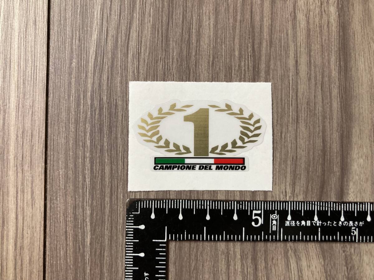 送料無料 DUCATI Italian flag #1 Campione del Mondo イタリア フラッグ カッティング ステッカー 45mm x 25mm拍卖