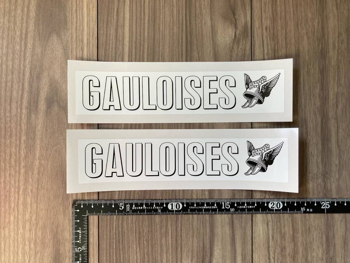 ★送料無料★GAULOISES ゴロワーズ ステッカー デカール ホワイト 2枚セット 200mm × 42mm拍卖
