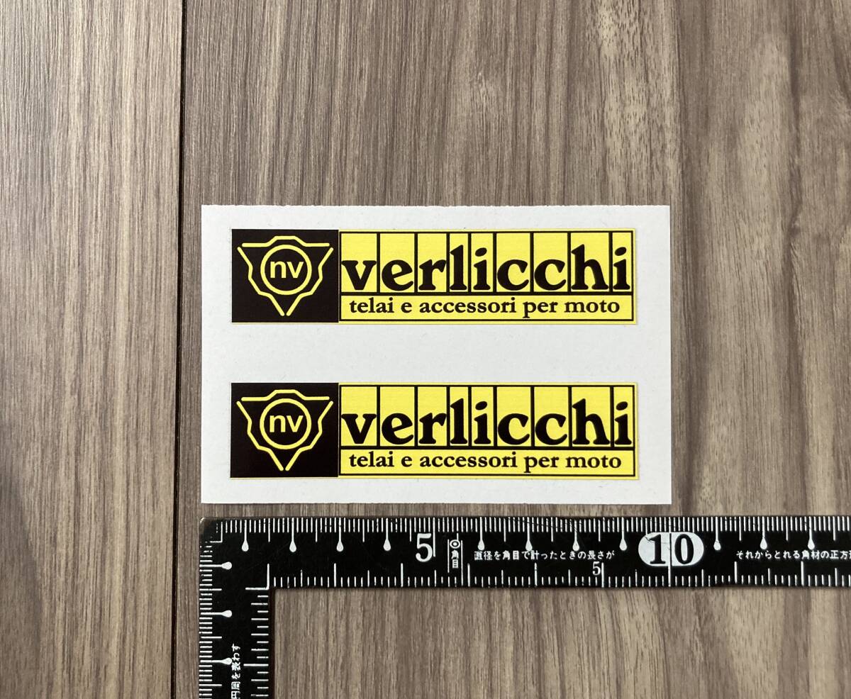 送料無料 Verlicchi Racing ステッカー ブラック&イエロー 88mm x 20mm セット拍卖