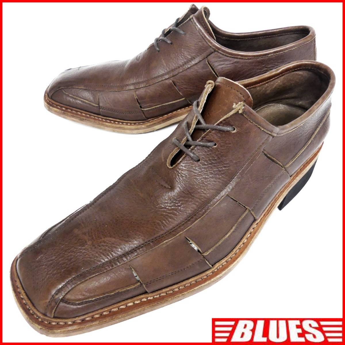 即決★alfredoBANNISTER★26cm レザーレースアップシューズ アルフレッドバニスター メンズ 42 茶 編込み 本革 切り込み 本皮 革靴拍卖