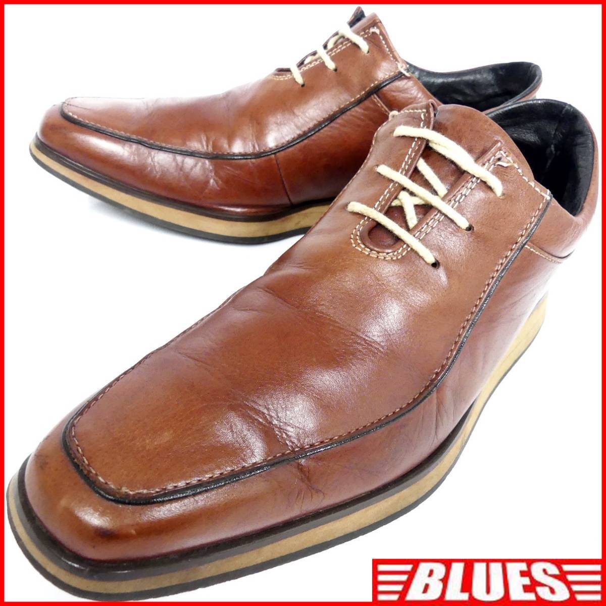即決★VOICE★24.5cm レザーレースアップシューズ ボイス メンズ 茶 ブラウン 本革 ビジネスシューズ 本皮 厚底 革靴拍卖
