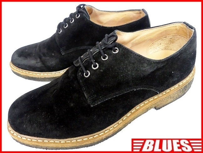 即決★Miton Keynes★26cm レザーレースアップシューズ ミルトンキーンズ メンズ 42 黒 ブラック 本革 ベロア 本皮 チャッカブーツ 革靴拍卖