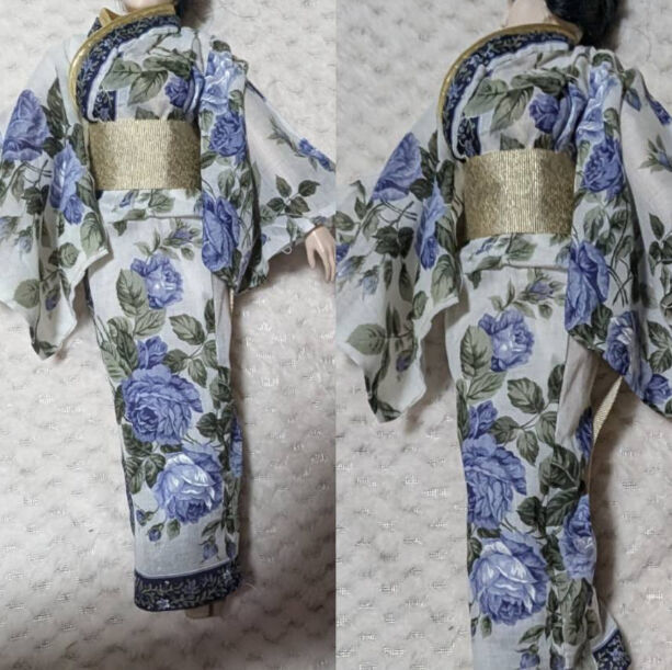 1/6ドール用 TBLeague ファイセンS07 クールガール 浴衣 透ける素材 青い薔薇拍卖