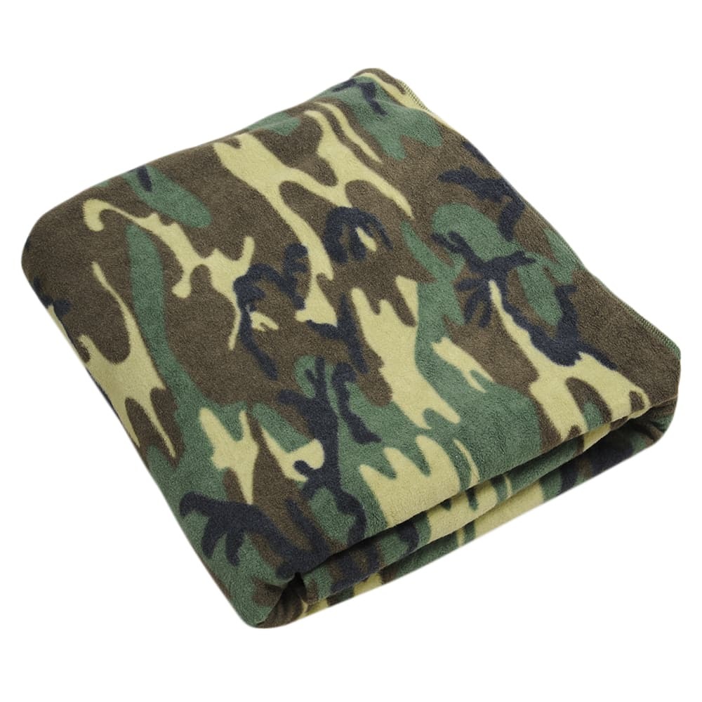 ブランケット ウッドランド迷彩 100%ポリエステル 200×150cm 収納袋付き 毛布 タオルケット Woodland 布団拍卖