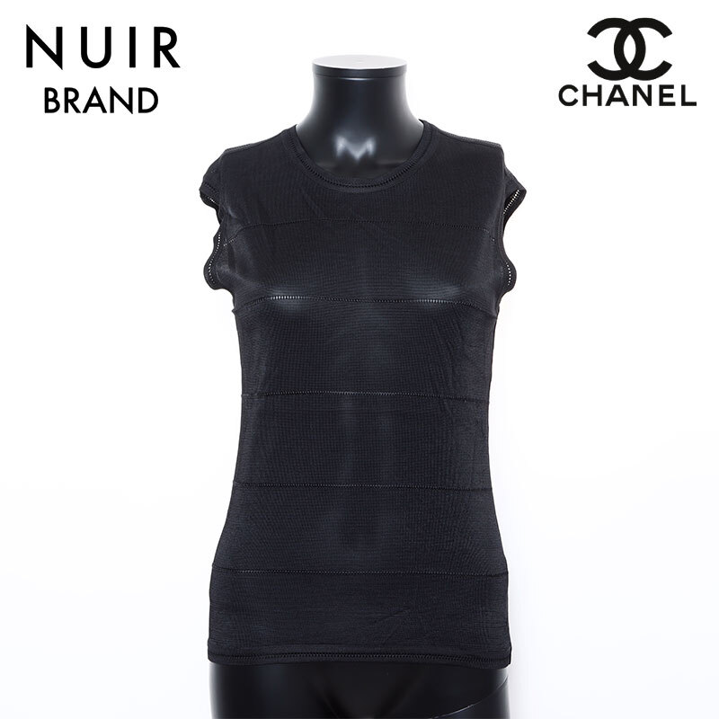 シャネル CHANEL タンクトップ サイズ40 ニット ブラック拍卖