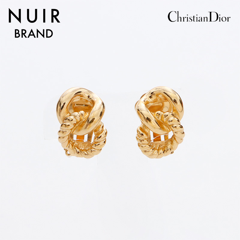 クリスチャンディオール Christian Dior イヤリング ラインストーン チェーン ゴールド拍卖