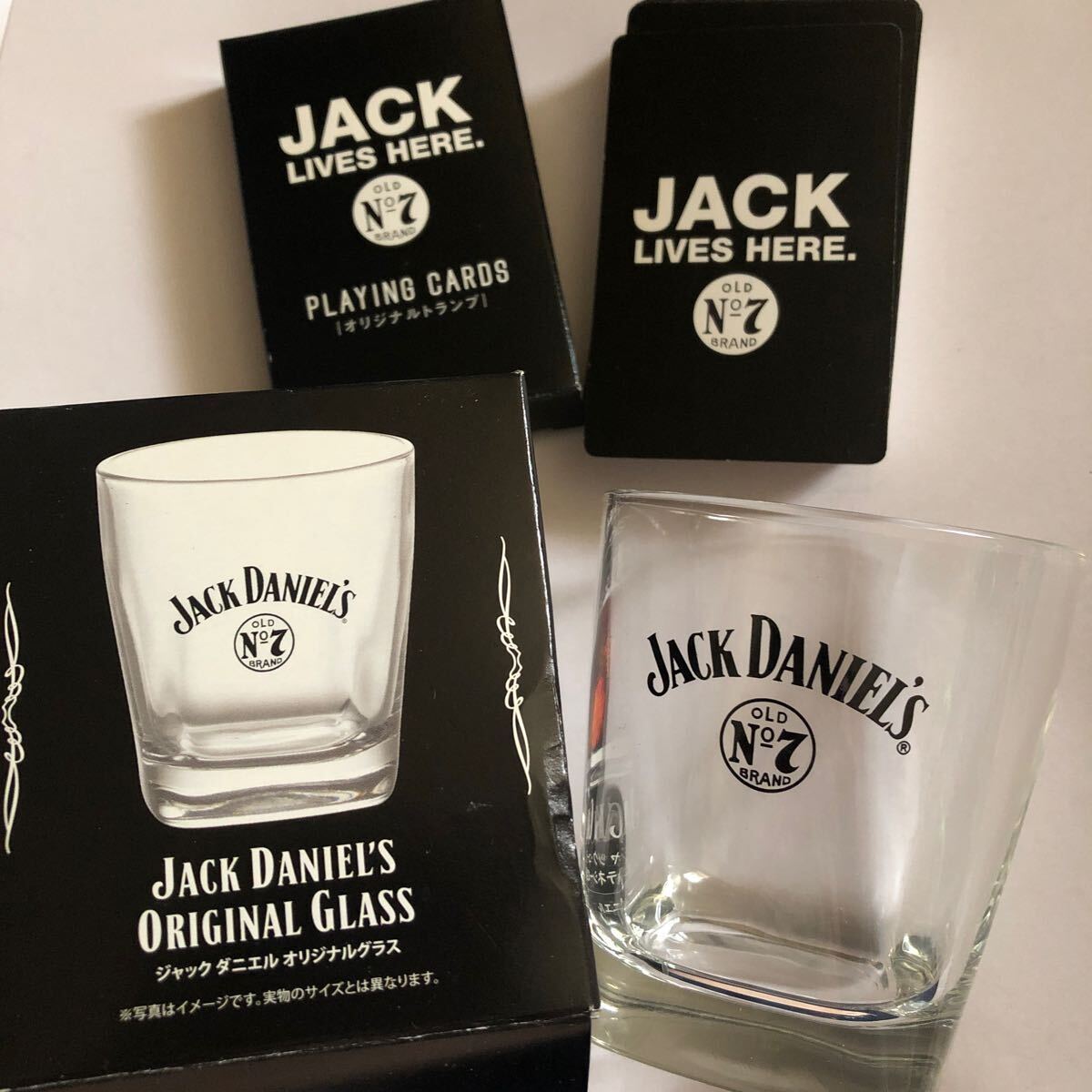 激レア非売品 ジャックダニエル JACK DANIEL'S オールドNo.7 ロックグラス&トランプ ノベルティ拍卖