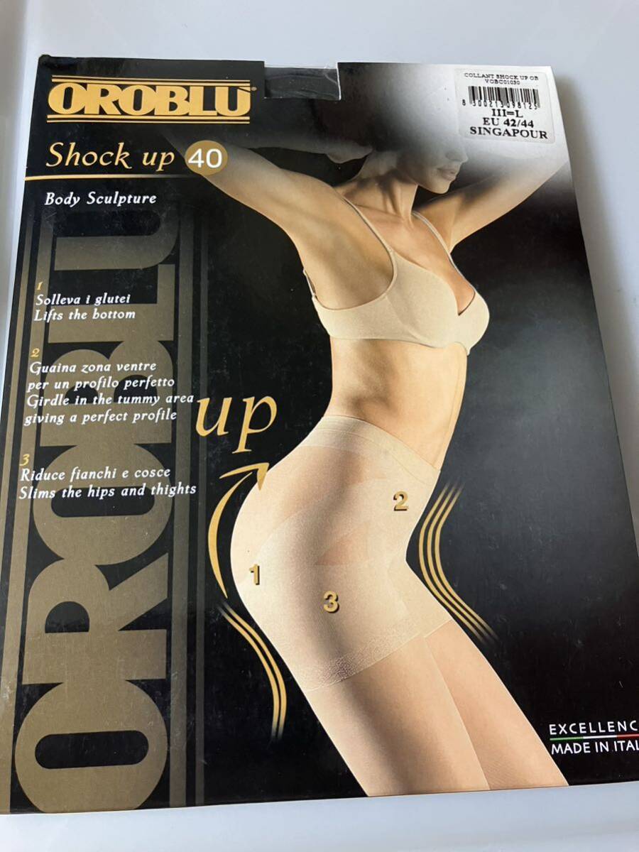 【送料無料】 OROBLU shock up 40 body sculpture L EU42/44 singapour 40デニール 着圧 ガードル シアータイツ sheer tights拍卖