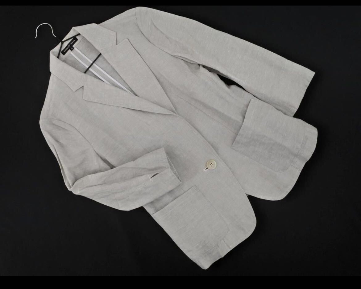 ボナジョルナータ リネン混 テーラード ジャケット sizeM/グレー ebb5 レディース拍卖