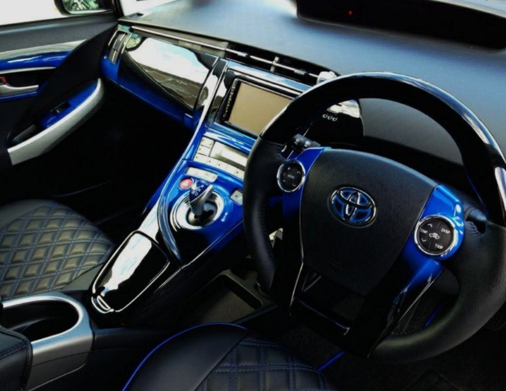 プリウス30系35系 インテリアパネル19P ブルー×ブラック その他 テールランプやフロアマット シートカバーなども販売中拍卖