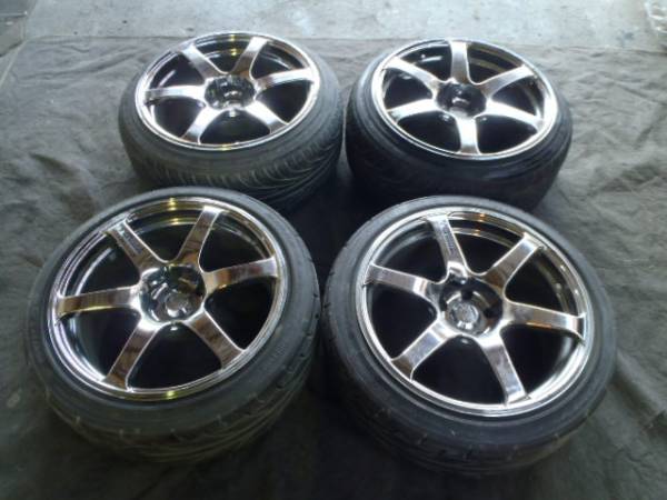 絶版 希少 AVS MODEL T6 メッキ 前後ビックキャリパー対応 9+22 10J+25 YOKOHAMA ヨコハマ 拍卖