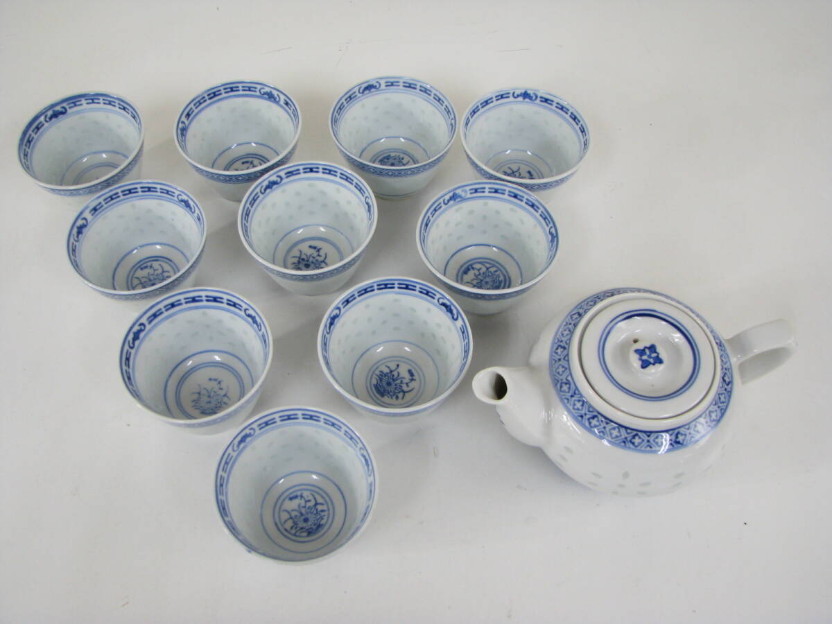 中国 景徳鎮 茶器 蛍焼 ホタル 透かし 急須 湯呑拍卖