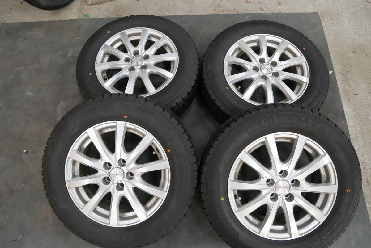 TOYOTA トヨタ 50系 プリウス 15インチ 6.5J+40 グッドイヤー ICENAVI7 スタッドレス 195/65R15付 ウィッシュ プレミオ アリオン等拍卖
