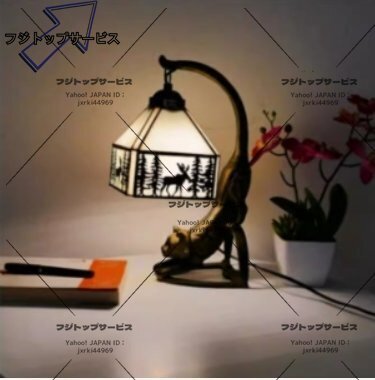 新入荷☆美品☆ティファニーランプ 鹿 アンティーク風 ティファニー技法 ステンドグラス照明 テーブルランプ インテリア拍卖