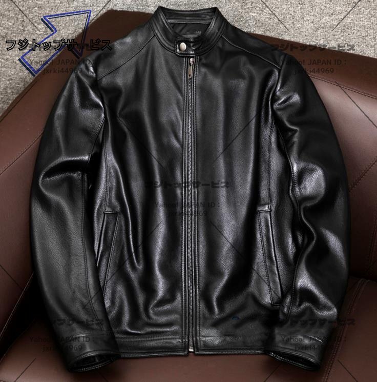 新作レザージャケットメンズヘッドレイヤー牛革スリムショートジャケットカジュアルジャケット拍卖