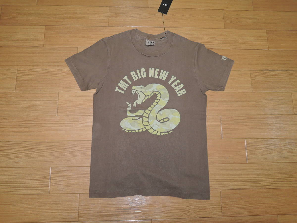 新品 TMT カットソー S 茶 Tシャツ 蛇スネーク ティーエムティー拍卖
