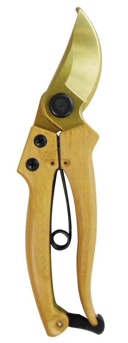 【グリップは軽くて丈夫なアルミダイキャスト製】 チタンコーティング 剪定鋏 A820 Wood Style ※820920拍卖