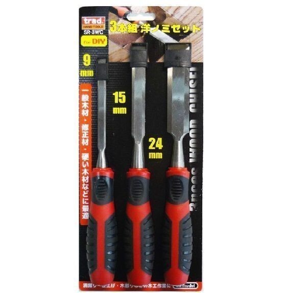 TRAD 3本組 洋ノミセット SR-3WC 9/15/24mm 鑿 のみ 彫刻刀拍卖