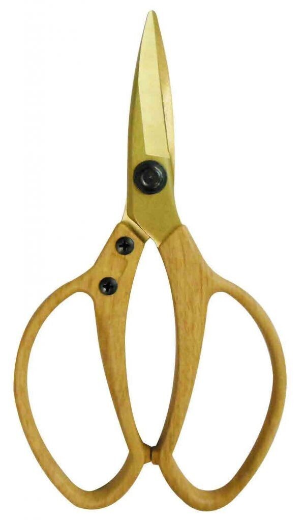【グリップは軽くて丈夫なアルミダイキャスト製】 チタンコーティング 剪定鋏 A821 Wood Style ※820921拍卖