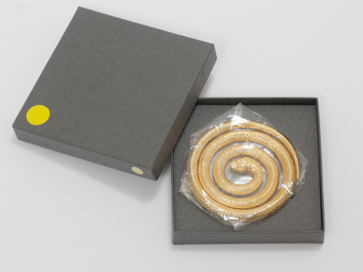 ☆新品・未使用☆ 富山県 高岡市 日本製 純錫 蛇 置物 金色 拍卖