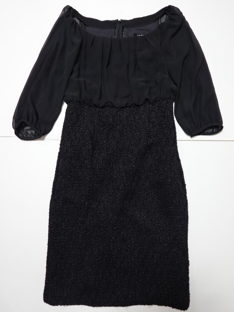 ●エポカ EPOCA ワンピース 36 黒 三陽商会 裏地付 ●0724●拍卖