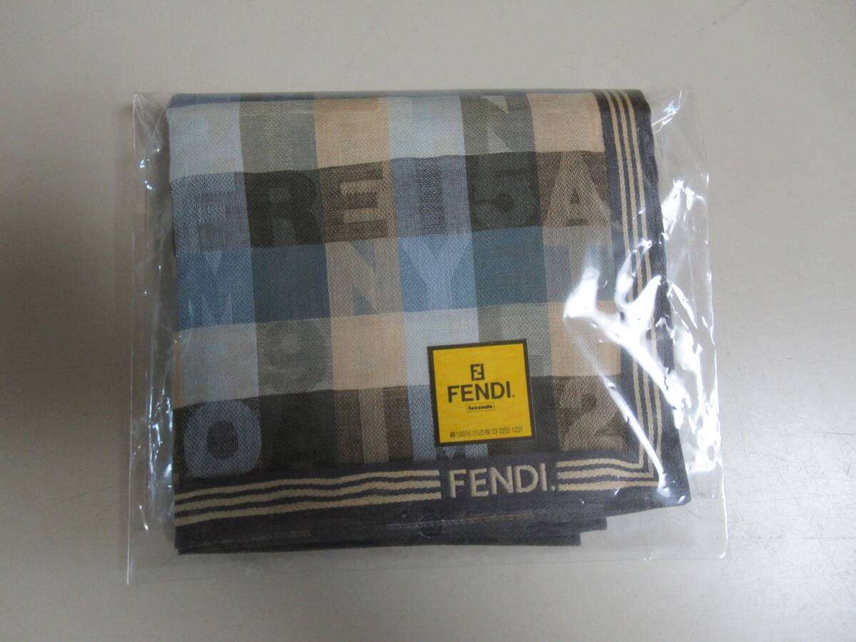 R6 07★フェンディ ハンカチ 46×46cm 綿100% 未使用 保管品拍卖