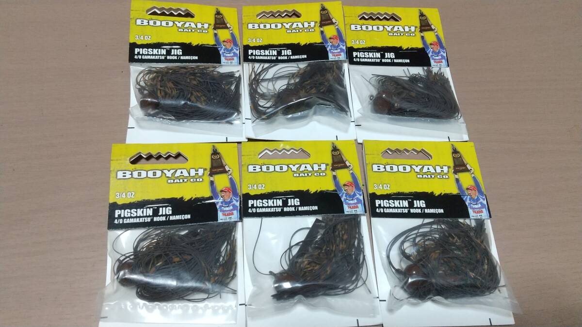 2 ブーヤ ピッグスキンジグ 3/4oz 6個 BOOYAH PIGSKIN JIG ガマカツフック フットボールラバージグ アルトンジョーンズ 未使用 GAMAKATSU拍卖