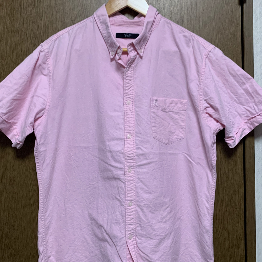 LL AZUL by maoussy|アズール 半袖BDシャツ ピンク系 ボタンダウン拍卖