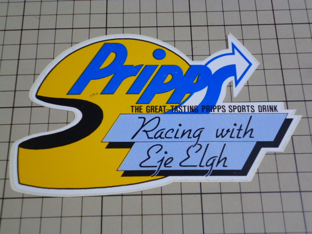 THE GREAT TASTING PRIPPS SPORTS DRINK Eje Elgh ステッカー 当時物 です(152×95mm) エイエ エリジュ拍卖