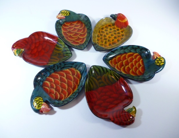 Й オウム型 小物入れ 小皿 6枚 セット Й インコ 飾り インテリア 皿 お皿拍卖