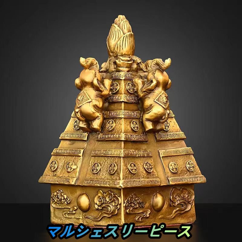 純銅四象 置物 金運 商売繁盛 開運 風水 開運祈願 (Size:7.5*7.5*13.5)拍卖