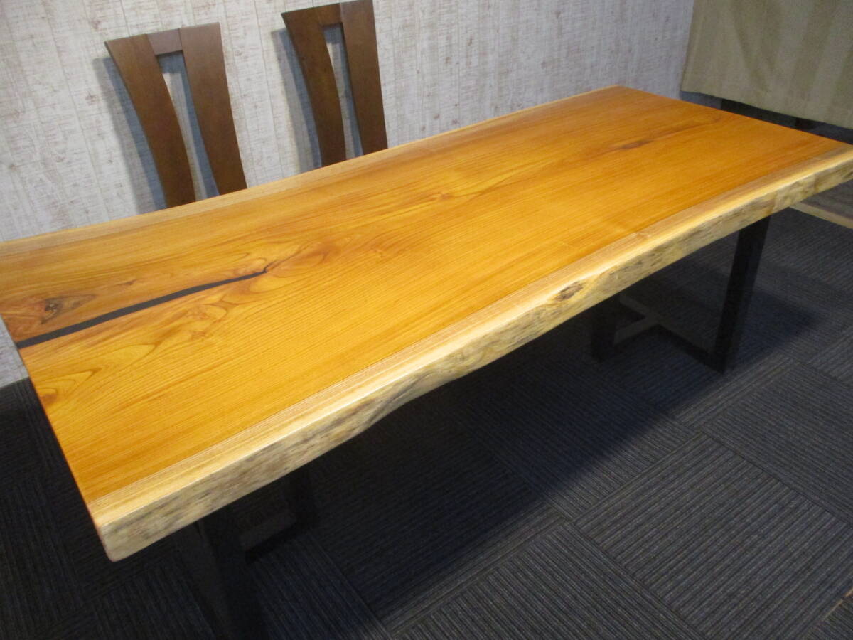 #1250■ 欅 ケヤキ 一枚板 無垢 テーブル 板 ローテーブル ダイニングテーブル 座卓 天板 デスク レジン 拍卖