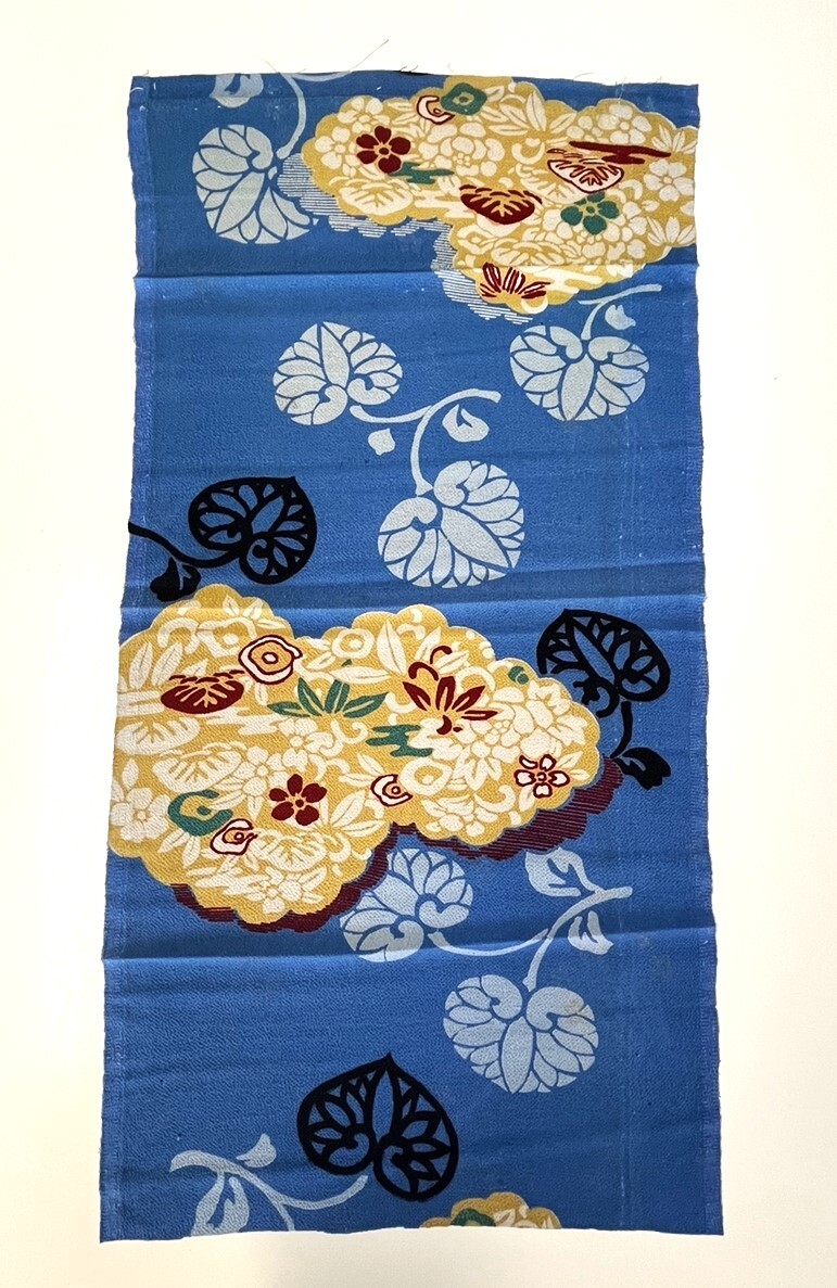 花とら●リサイクル端切れ リメイク 素材 細工用 青 葵 ちりめん 240711-15拍卖