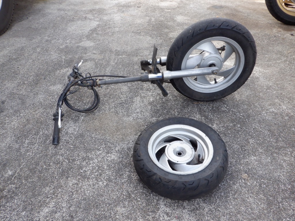 キャビーナ90 HF06 純正フロント廻り一式&リアホイール ホイール フォーク ステム ハンドル アクスル D拍卖