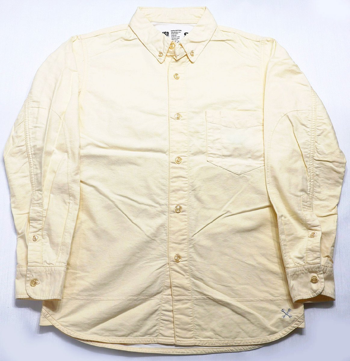 BLUCO work garment (ブルコ ワークガーメント) OXFORD BD SHIRT / オックスフォード ボタンダウンシャツ 美品 イエロー size S拍卖