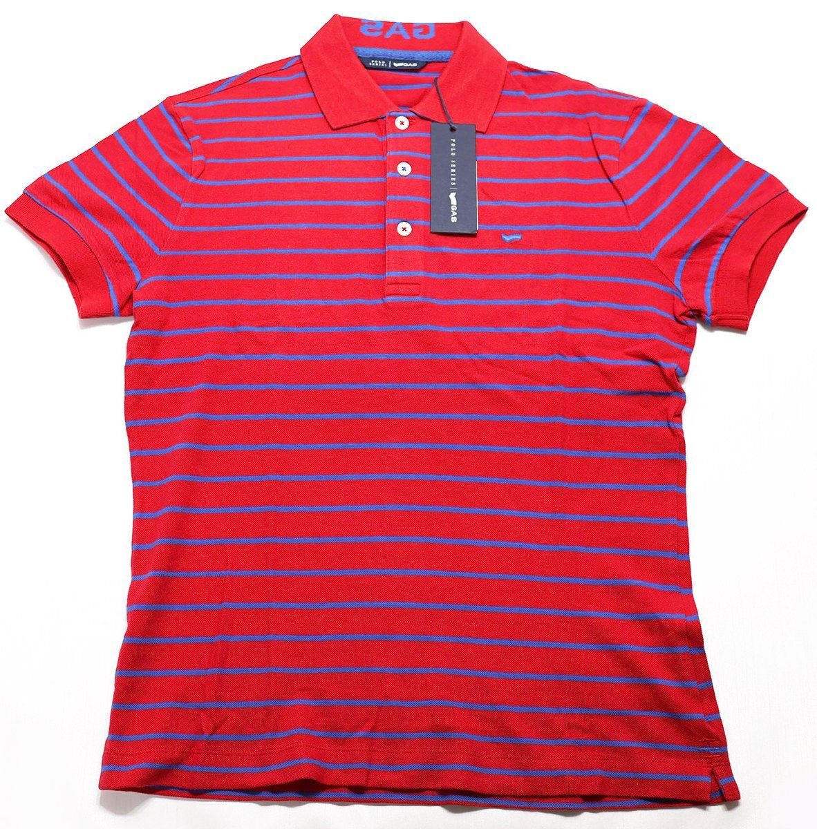 GAS Jeans (ガス ジーンズ) Polo Series - Ralph/s Stripper / スリムフィット ポロシャツ #67388 未使用品 RED DEVIL size S拍卖