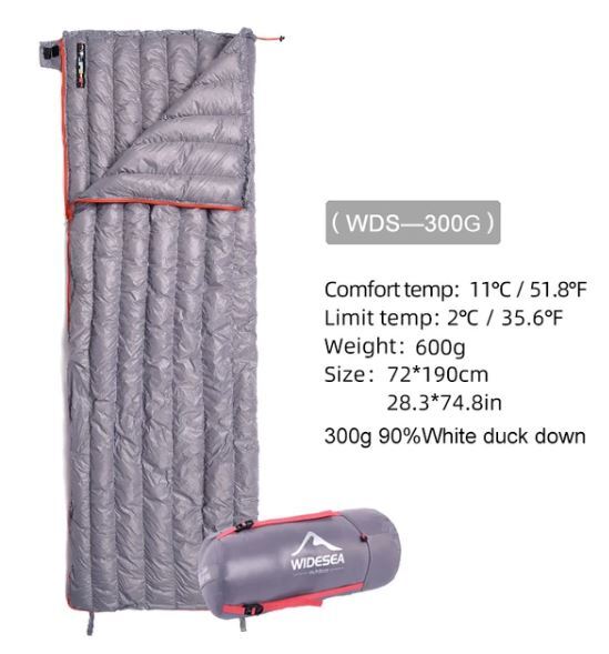 【Gray300G】幅の広いキャンプ寝袋,超軽量,防水,ポータブル収納,圧縮,旅行,雑貨バッグ拍卖