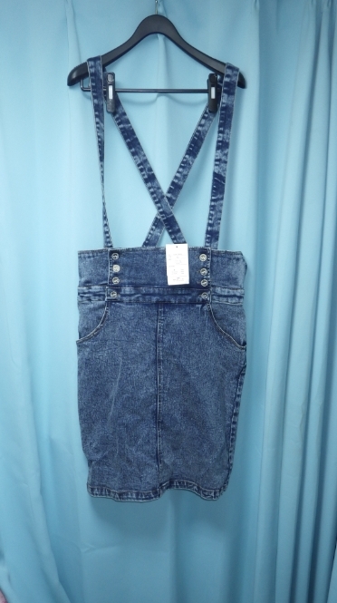 タグ付き未使用品★サスペンダー サロペットスカート スカート 3L ~4L相当 デニムスカート タグ表記W80 大きいサイズ ★検索用ユニクロ拍卖