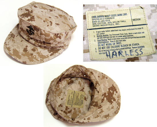 MARINE CORPS キャップ M / GARRISON MARPAT,DESERT,USMC,海兵隊,ギャリソン,マリン,デザート,迷彩,セーラー,US ミリタリー,NAVY,デジカモ拍卖