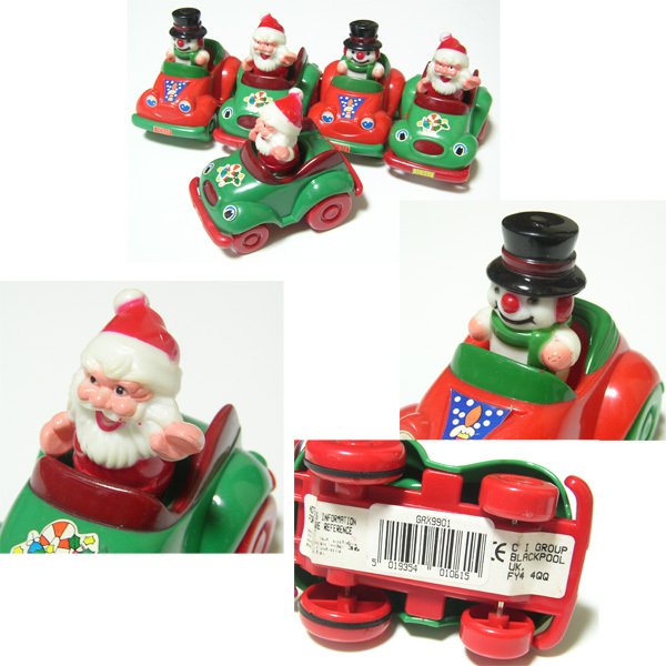 イギリスで購入 BLACKPOOL サンタクロース , スノーマン CAR 5個 ● X'MAS/クリスマス/英国/ミニカー/車/CE/ブラックプール/UK/レトロ/拍卖