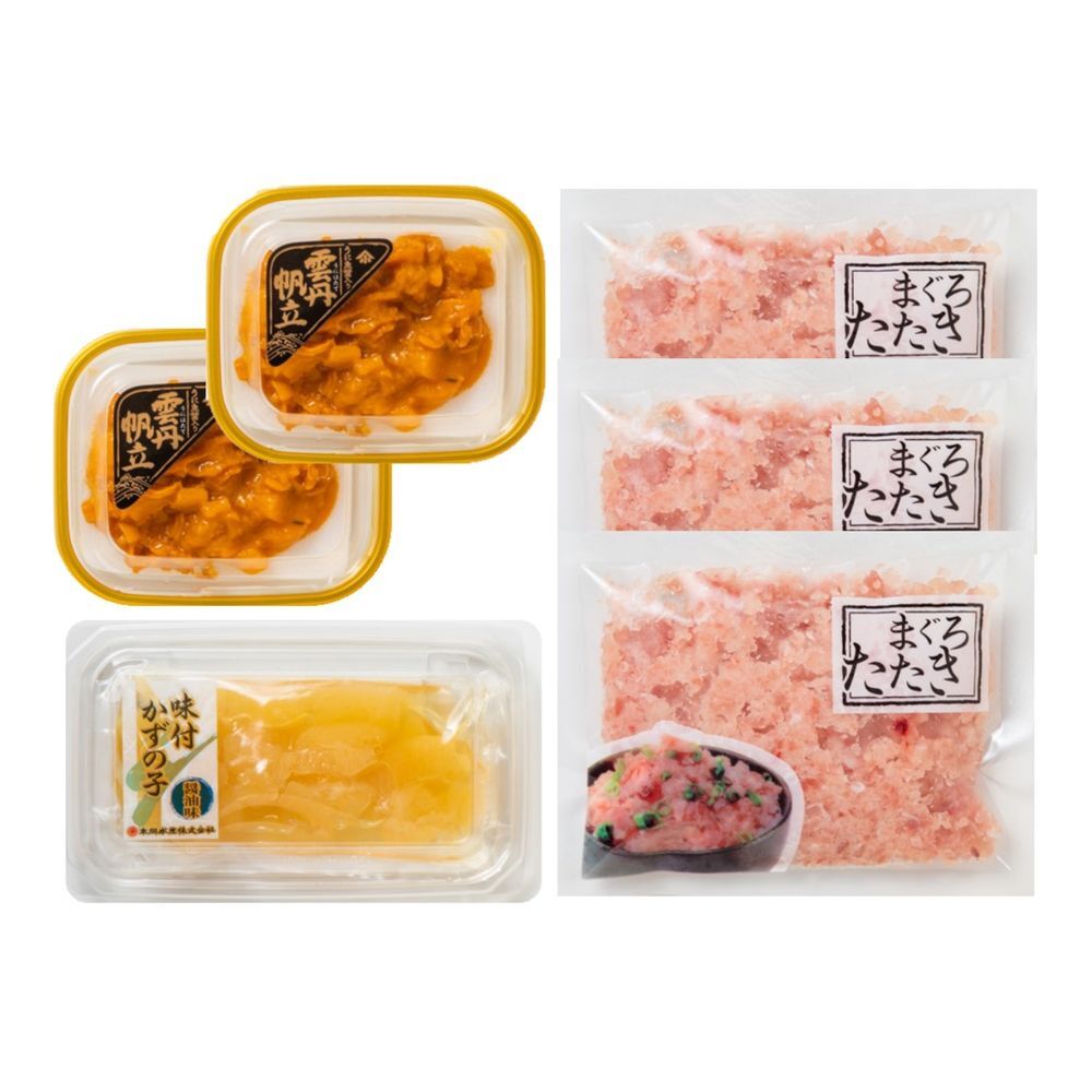 〔グルメギフト〕うにほたて醤油入・数の子・まぐろたたき 詰合せ セットC拍卖
