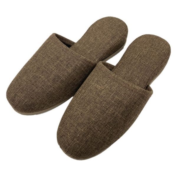 (まとめ買い)オーミケンシ ベーシックスリッパ ブラウン 1足 6017 〔×5〕拍卖