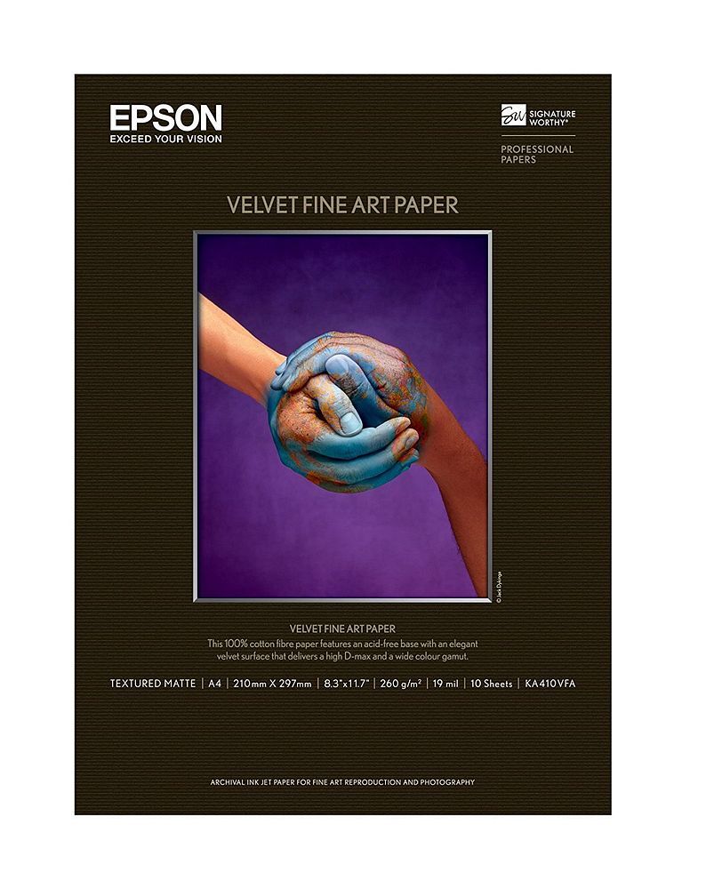 (まとめ買い)エプソン Velvet Fine Art Paper A4 10枚 KA410VFA 〔3冊セット〕拍卖