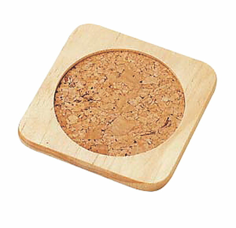 (まとめ買い)小柳産業 コルクコースター 白木 角 〔×10〕拍卖