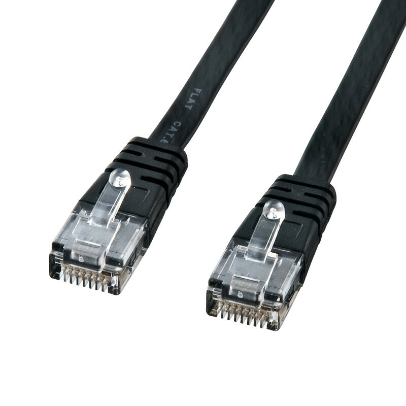 メール便発送 サンワサプライ カテゴリ6フラットケーブル 3m ブラック KB-FL6-03BKN拍卖