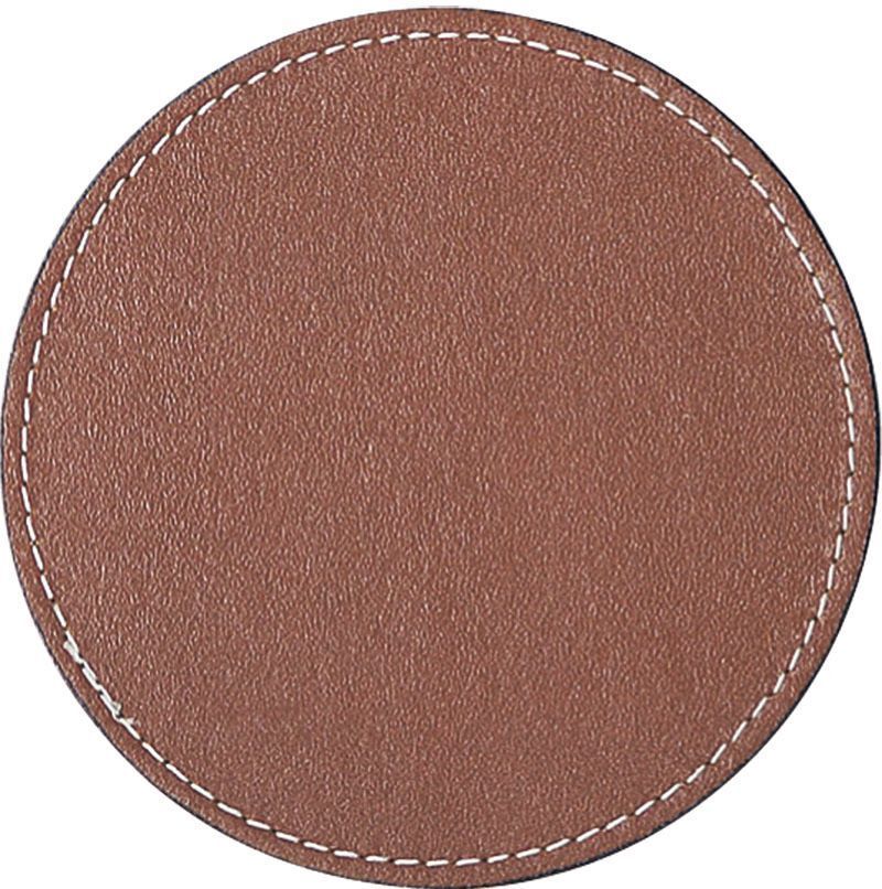 (まとめ買い)えいむ 店舗用品 革コースター 丸 GM-30 茶 〔×3〕拍卖