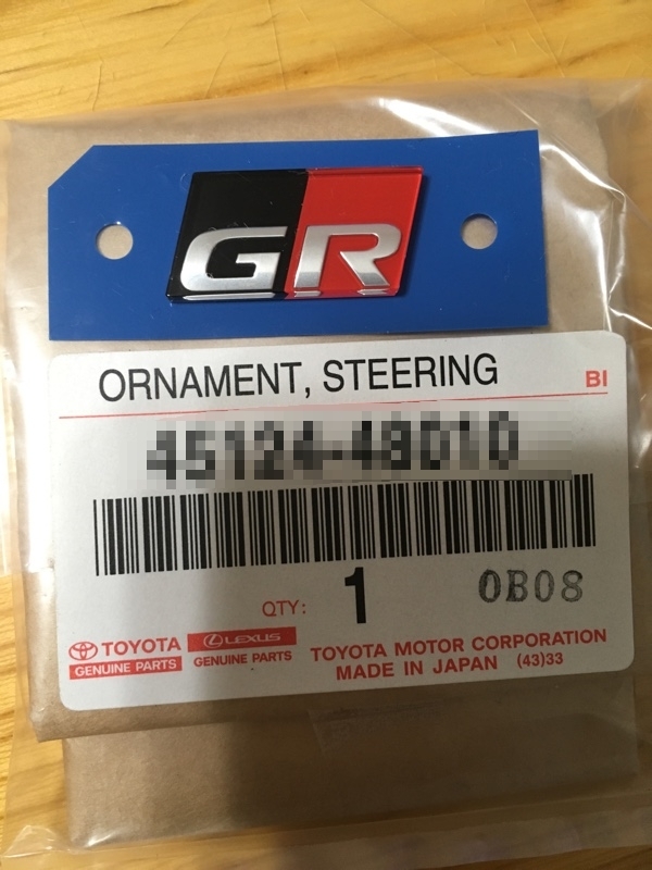 ■新品■トヨタ純正 GR スポーツ レーシング ステアリング オーナメント エンブレム 拍卖