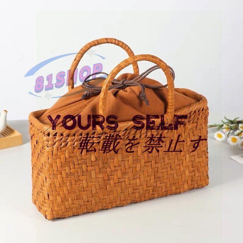極美品★職人手作り良品 山葡萄かごバッグ 手編み山葡萄籠バッグ バスケット籐かご 高級UPハンドバック拍卖